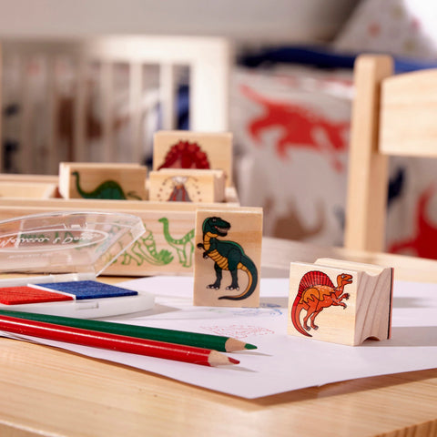 Melissa & Doug Wooden Stamp Set Dinosaurs