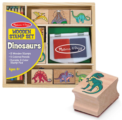 Melissa & Doug Wooden Stamp Set Dinosaurs