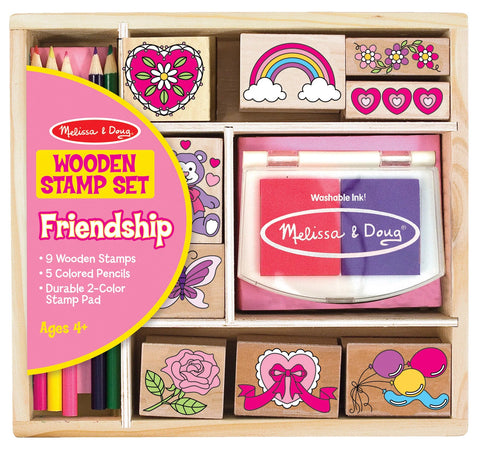 Melissa & Doug Wooden Stamp Set Friendship