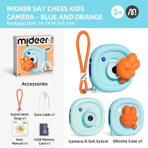 Mideer Say Cheese Kids Camera Blue Orange
