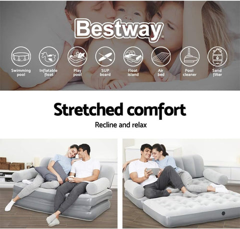 Bestway Multi-Max 3-in-1 Inflatable Air Couch With Built-in AC Pump 188x152x64cm