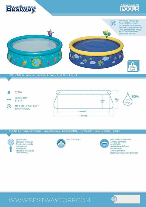 Bestway My First Fast Set Spray Pool 152x38cm