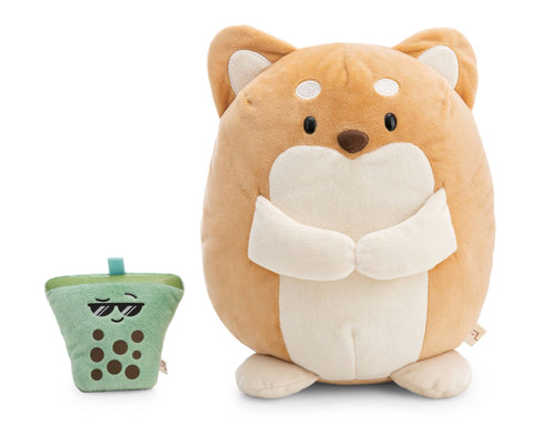 Nici Soft Toy Mymochi Dog Hiro With Bubble Tea 27cm