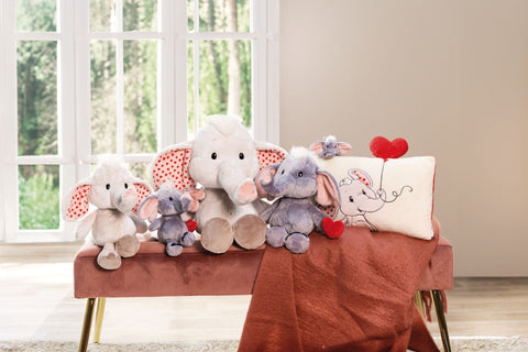 Nici Soft Toy Love Elephant Dark Grey With Magnetic Heart 32cm