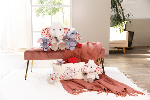 Nici Soft Toy Love Elephant Dark Grey With Magnetic Heart 32cm