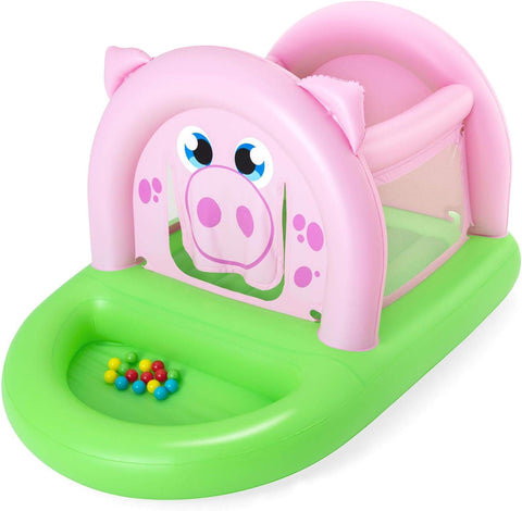 Bestway Oinkster Pig Bouncer and Ball Pit, With 15 Play Balls 239x162x137cm