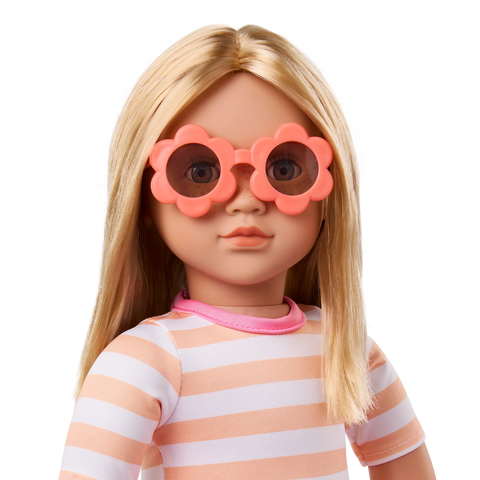 Our Generation 18" Doll with Swimsuit & Inflatable Pool Float