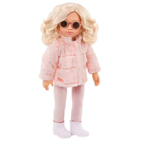 Our Generation Ava 18" Fashion Doll with Pink Faux-Fur Coat