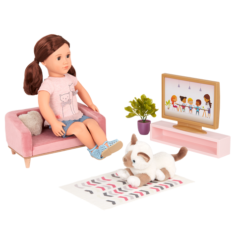 Our Generation Lovely Living Room Set Dollhouse Furniture for 18" Dolls