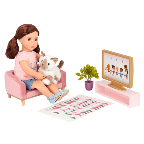 Our Generation Lovely Living Room Set Dollhouse Furniture for 18" Dolls