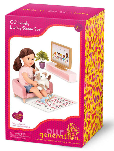 Our Generation Lovely Living Room Set Dollhouse Furniture for 18" Dolls