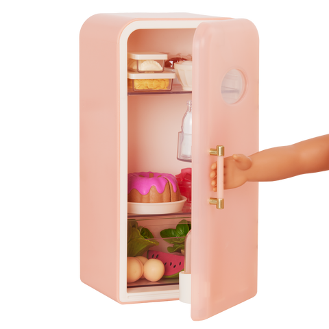 Our Generation Perfectly Fresh 18" Doll Mini Fridge & Play Food Set