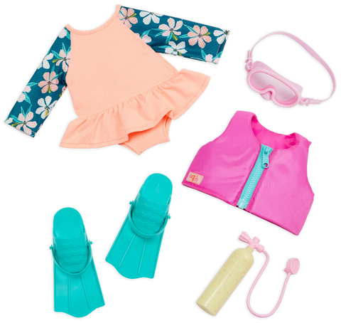 Our Generation Scuba Season Swimsuit & Scuba Diving Outfit for 18" Dolls