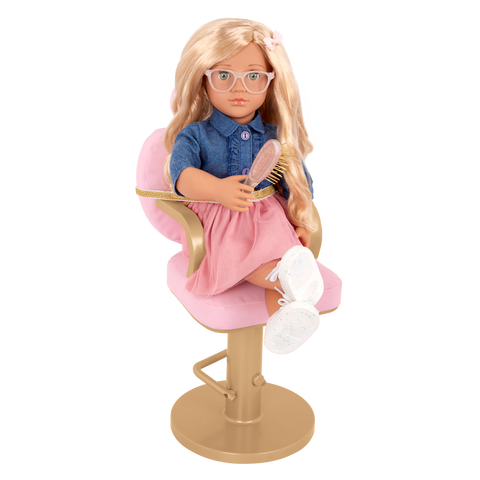 Our Generation Sweet Styles Salon Chair Hair Styling Accessory Set for 18" Dolls