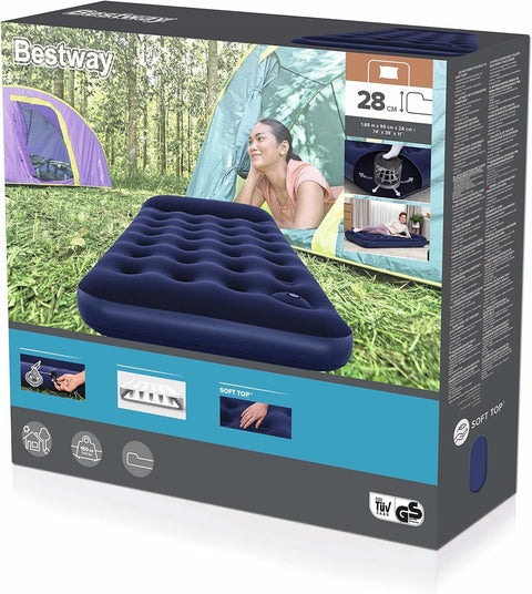 Bestway Pavillo Twin Airbed With Built-In Foot Pump 188x99x28cm