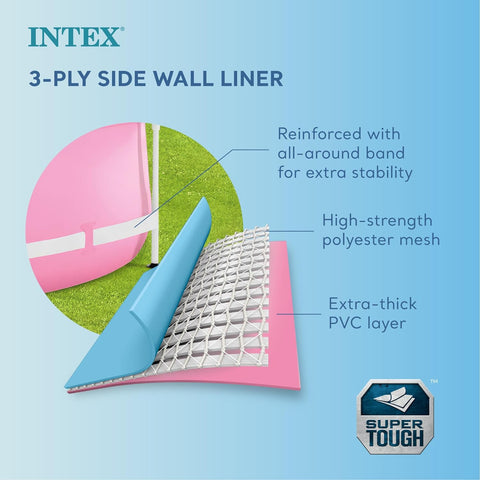 Intex Pink Metal Frame Above Ground Pool 244x76cm