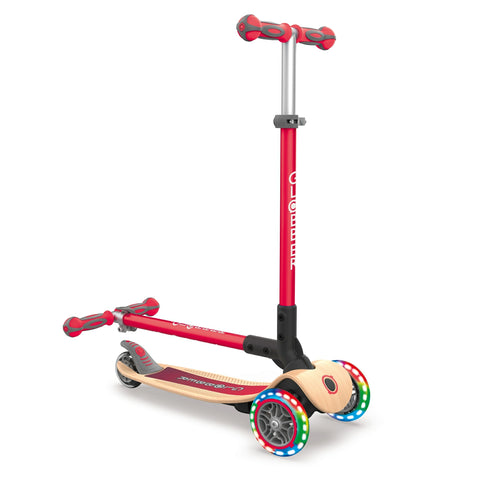 Globber Primo Foldable Wood Lights Wooden Scooter 3-7 Years