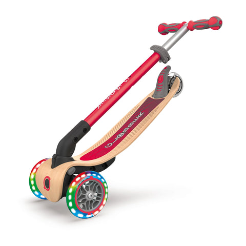 Globber Primo Foldable Wood Lights Wooden Scooter 3-7 Years
