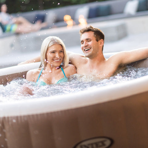 Intex PureSpa Bubble Massage Round Spa 196x71cm + Energy Efficient Cover 4 Person