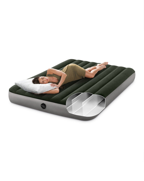 Intex Queen Dura-Beam Downy Airbed With Built-In Foot Pump 203x152x25cm