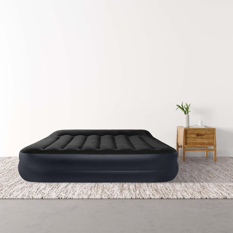 Intex Queen Dura-Beam Pillow Rest Raised Air Mattress With Built-In Pump 203x152x42cm