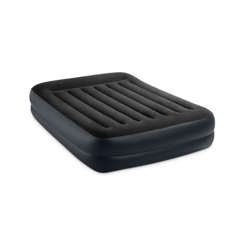 Intex Queen Dura-Beam Pillow Rest Raised Air Mattress With Built-In Pump 203x152x42cm