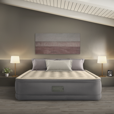 Intex Queen Premaire II Elevated Airbed With Digital Build in Pump 203x152x46cm