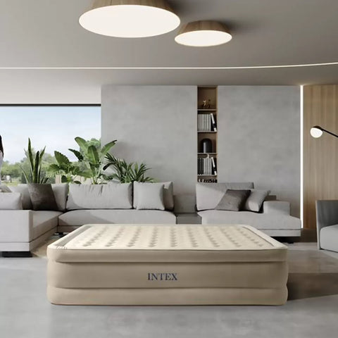 Intex Queen Dura-Beam Ultra Plush Raised Air Mattress with Built-In-Pump 152×203x46cm