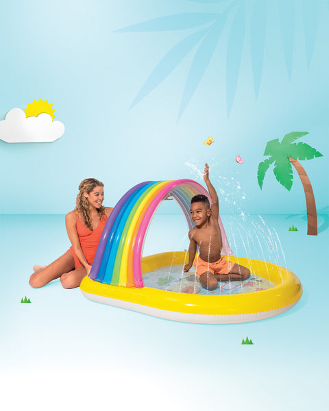 Intex Rainbow Arch Inflatable Spray Kiddie Pool 147x130x86cm