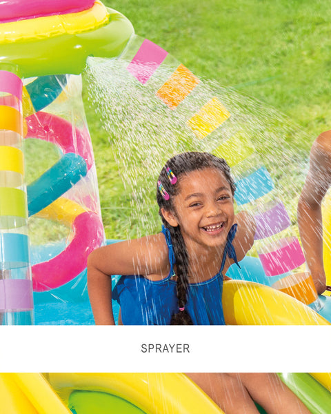 Intex Rainbow Funnel Inflatable Play Center With Slide 295x191x109cm