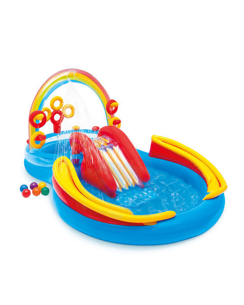 Intex Rainbow Ring Inflatable Play Center With Slide 297x193x135cm