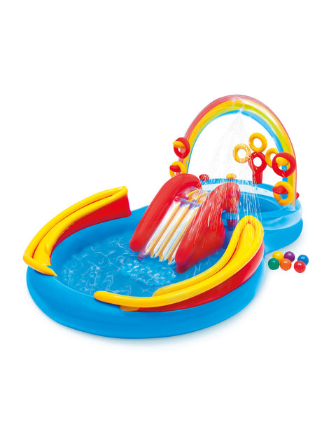 Intex Rainbow Ring Inflatable Play Center With Slide 297x193x135cm