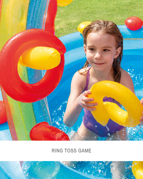 Intex Rainbow Ring Inflatable Play Center With Slide 297x193x135cm