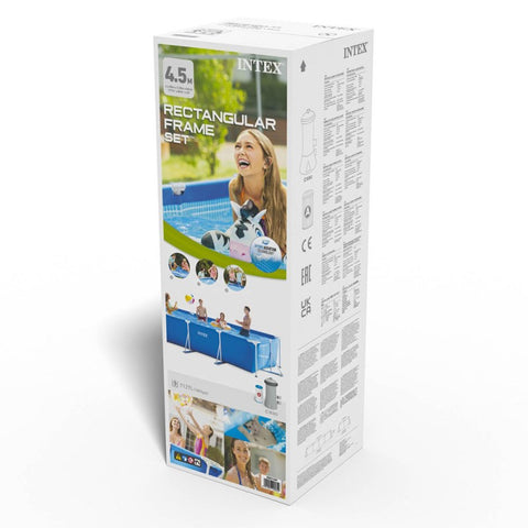 Intex Rectangular Frame Above Ground Pool With Filter Pump 450x220x84cm