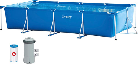 Intex Rectangular Frame Above Ground Pool With Filter Pump 450x220x84cm