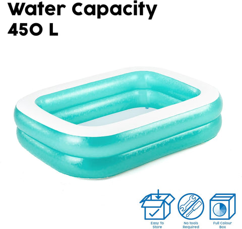 Bestway Rectangular Inflatable Family Pool 201x150x51cm