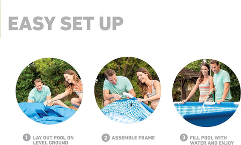 Intex Round Metal Frame Above Ground Pool With Filter Pump 457x122cm