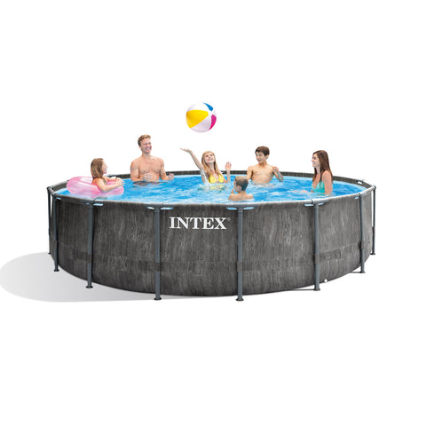 Intex Prism Frame Above Ground Round Greywood Pool Set 457x122cm