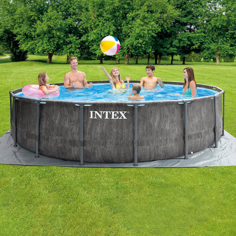 Intex Prism Frame Above Ground Round Greywood Pool Set 457x122cm