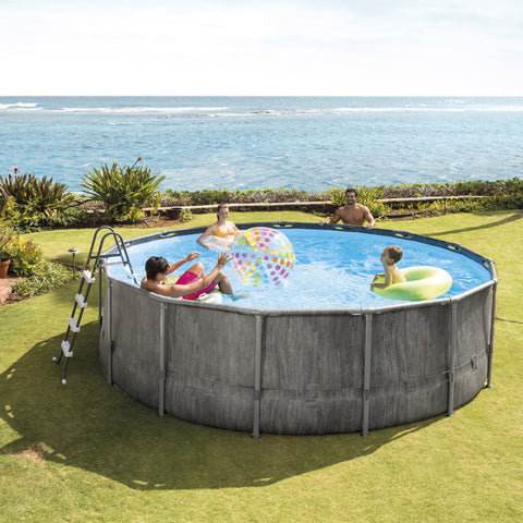 Intex Prism Frame Above Ground Round Greywood Pool Set 457x122cm