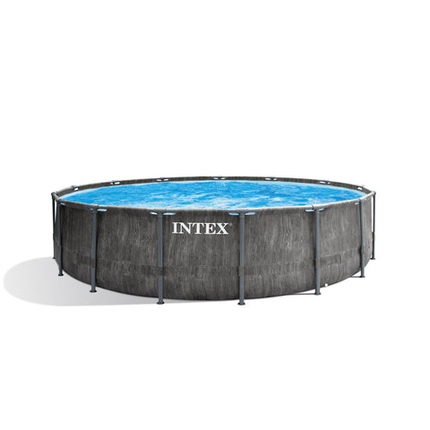 Intex Prism Frame Above Ground Round Greywood Pool Set 457x122cm