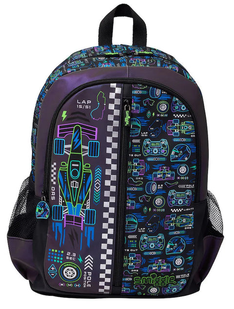 Smiggle Black Accelerate Classic Backpack 42cm