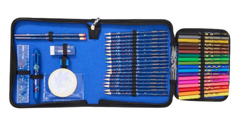 Smiggle Blue Sonic The Hedgehog Zip It Stationery Set and Pencil Case