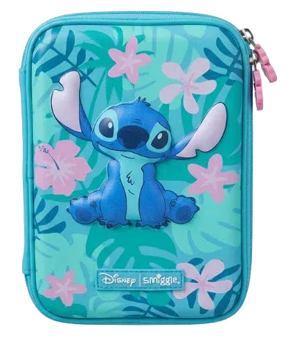 Smiggle Blue Stitch Hardtop Pencil Case