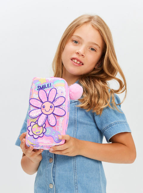 Smiggle Pink Epic Adventures Character Pocket Pencil Case