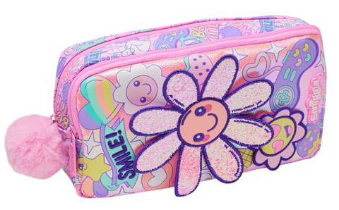 Smiggle Pink Epic Adventures Character Pocket Pencil Case