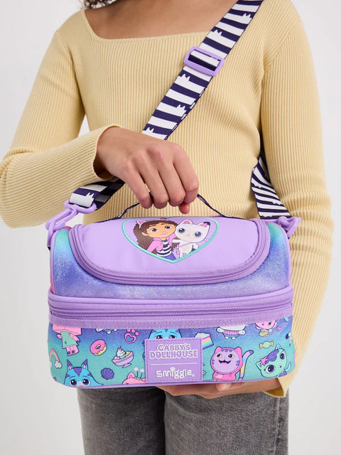 Smiggle Gabby's Dollhouse Double Decker Lunch Bag With Strap