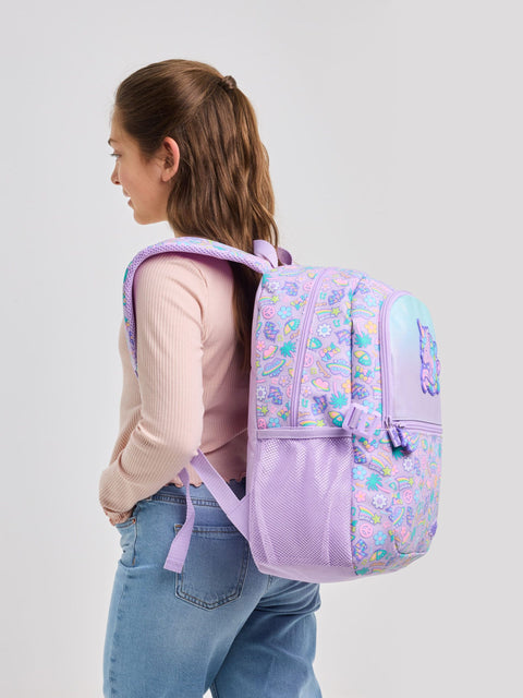 Smiggle Lilac All Stars Classic Attached Backpack 42cm
