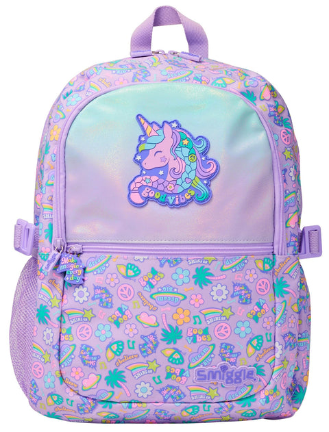 Smiggle Lilac All Stars Classic Attached Backpack 42cm