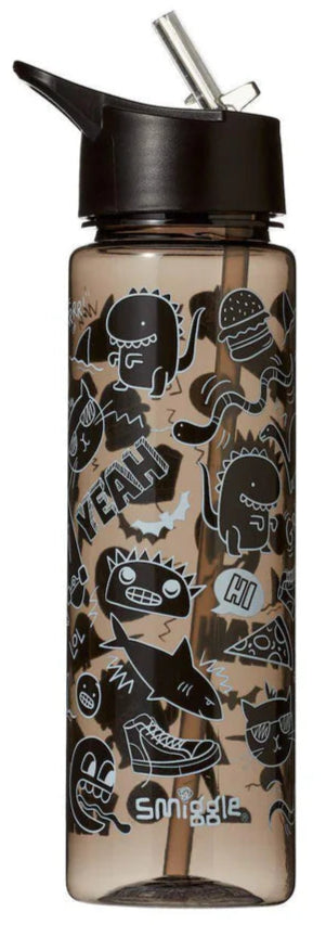 Smiggle Black Neat Spout Plastic Drink Bottle 650ml